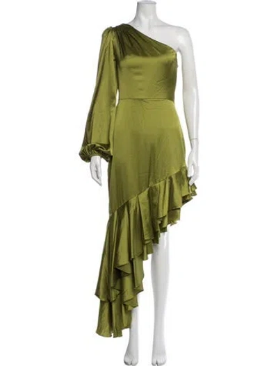 Pre-owned Mac Duggal One-shoulder Mini Dress W/ Tags In Green