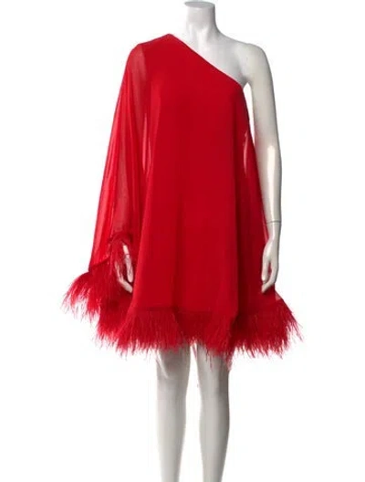 Pre-owned Mac Duggal One-shoulder Mini Dress W/ Tags In Red
