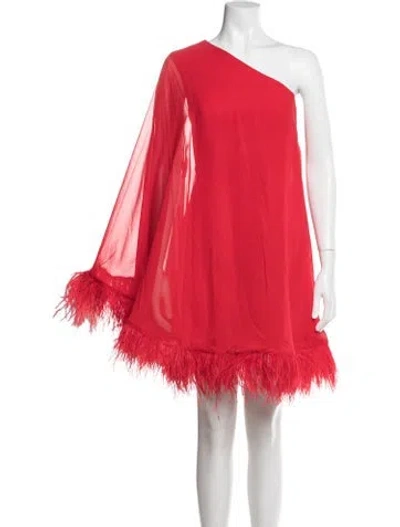 Pre-owned Mac Duggal One-shoulder Mini Dress W/ Tags In Red