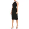 Mac Duggal Halter Column Midi Dress In Black