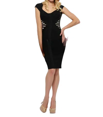 Mac Duggal Open Back Sheath Dress In Black/nude