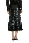 Mac Duggal Paillette Sequin Midi Skirt In Black