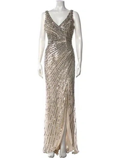 Pre-owned Mac Duggal Patterned Long Dress