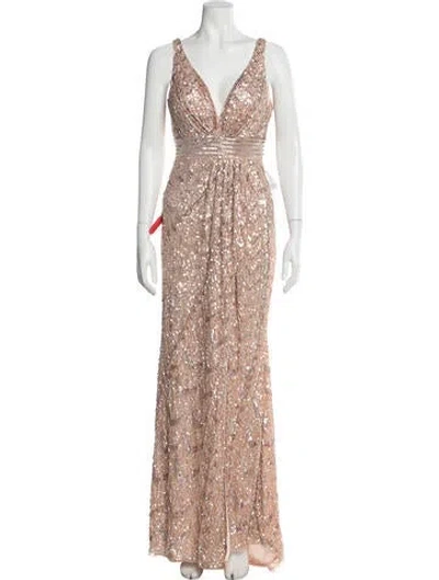 Pre-owned Mac Duggal Patterned Long Dress In Multi