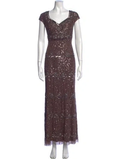 Pre-owned Mac Duggal Patterned Long Dress In Multicolor