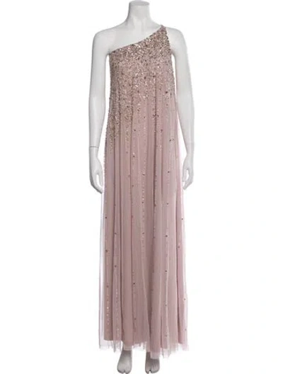 Pre-owned Mac Duggal Patterned Long Dress In Pink