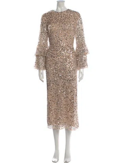 Pre-owned Mac Duggal Patterned Long Dress W/ Tags In Neutral