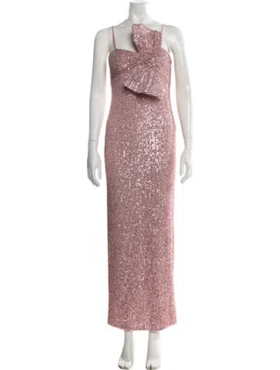 Pre-owned Mac Duggal Patterned Long Dress W/ Tags In Pink