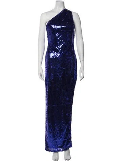 Pre-owned Mac Duggal Patterned Long Dress W/ Tags In Purple