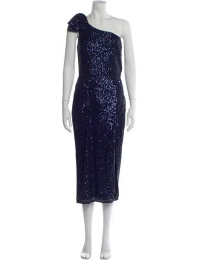 Pre-owned Mac Duggal Patterned Midi Length Dress W/ Tags
