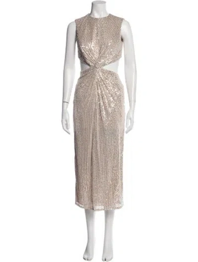 Pre-owned Mac Duggal Patterned Midi Length Dress W/ Tags In Neutral
