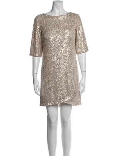 Pre-owned Mac Duggal Patterned Mini Dress In Multi