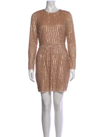 Pre-owned Mac Duggal Patterned Mini Dress In Neutrals