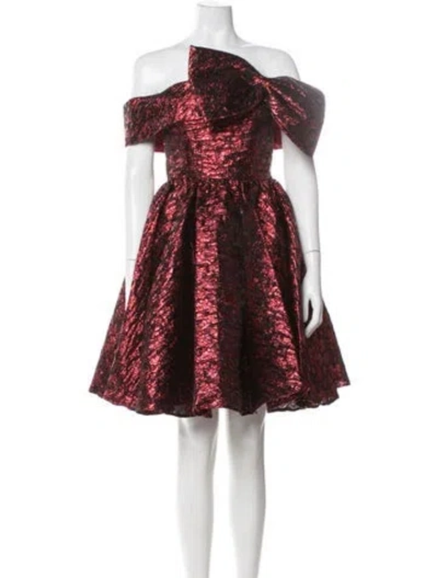 Pre-owned Mac Duggal Patterned Mini Dress W/ Tags