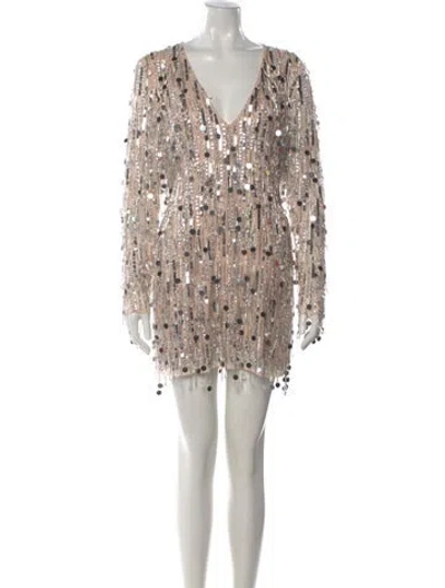 Pre-owned Mac Duggal Patterned Mini Dress W/ Tags In Neutral