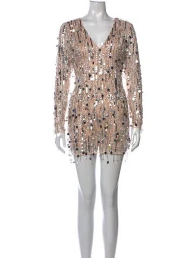 Pre-owned Mac Duggal Patterned Mini Dress W/ Tags In Neutrals