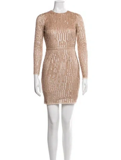 Pre-owned Mac Duggal Patterned Mini Dress W/ Tags In Neutrals