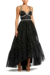 Mac Duggal 20747 Beaded Formal Prom High Low Dress In Black