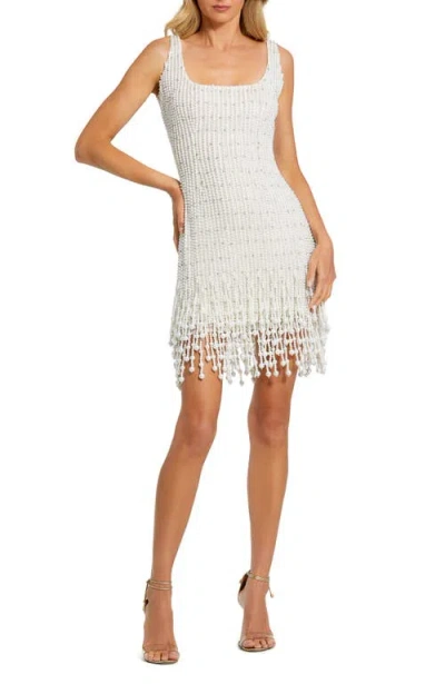 MAC DUGGAL MAC DUGGAL PEARL BEADED SQUARE NECK MINI DRESS
