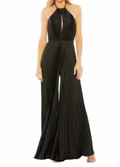 Mac Duggal Pleaded Jumpsuit In Black