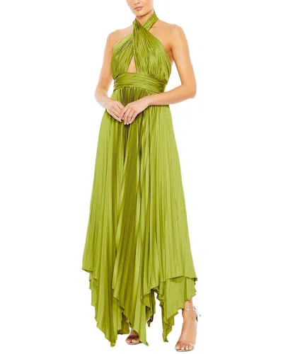 MAC DUGGAL PLEATED ASYMMETRICAL GOWN