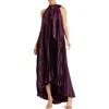 Mac Duggal Pleated Halter Neck High Low Gown