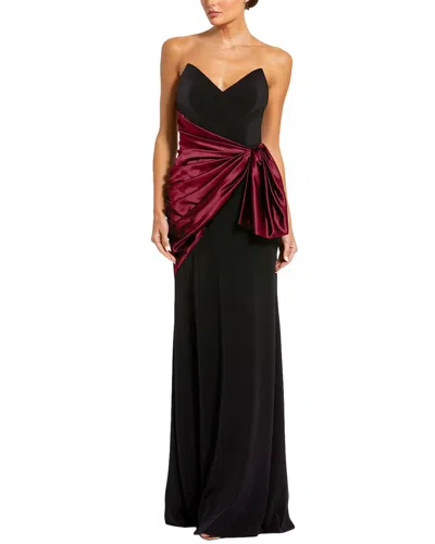Mac Duggal Pleated Strapless Sweetheart Dress In Black