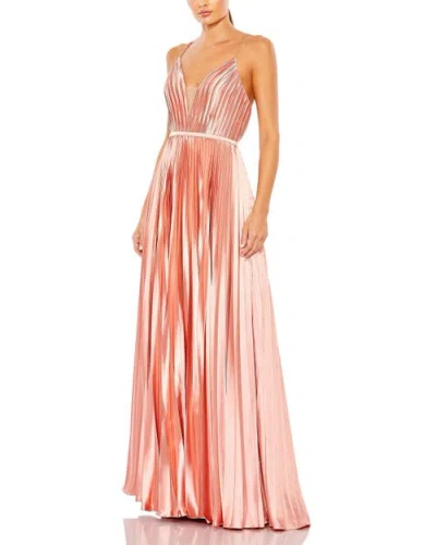 MAC DUGGAL MAC DUGGAL PLUNGE NECK PLEATED EVENING GOWN