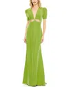 Mac Duggal Cutout Column Gown In Green