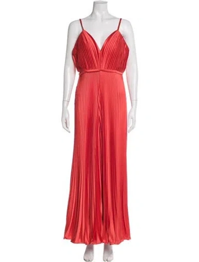 Pre-owned Mac Duggal Plunge Neckline Jumpsuit In Pink
