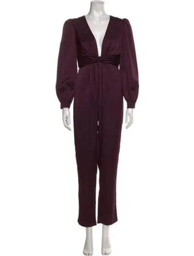 Pre-owned Mac Duggal Plunge Neckline Jumpsuit In Purple