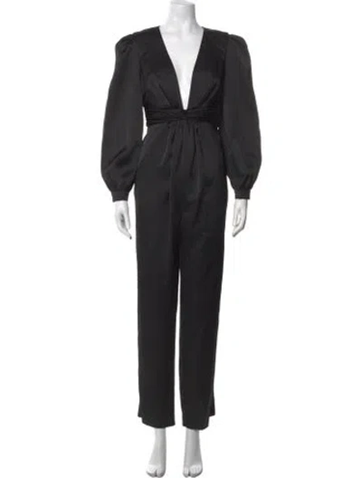Pre-owned Mac Duggal Plunge Neckline Jumpsuit W/ Tags In Black