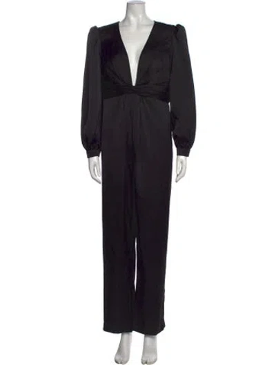 Pre-owned Mac Duggal Plunge Neckline Jumpsuit W/ Tags In Black