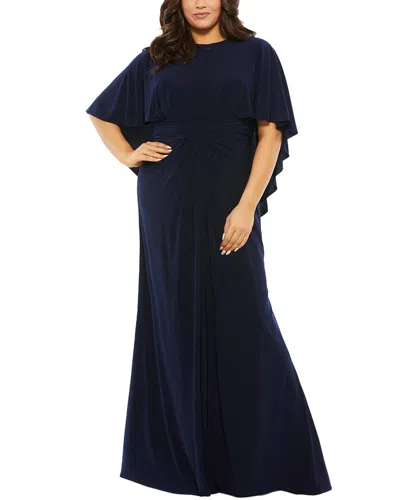Mac Duggal Jersey Cape Sleeve A-line Gown