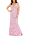 Mac Duggal 5314 Fabulouss Long Plus Size Halter Prom Dress In Ice Pink