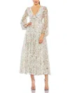 Mac Duggal Cocktail Floral Midi-dress In Multi
