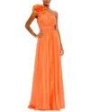 Mac Duggal Polka Dot Ruffled One Shoulder Gown