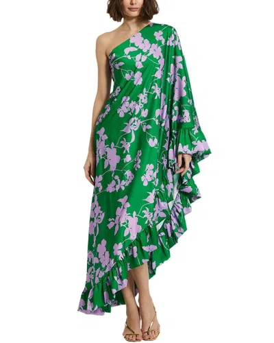 MAC DUGGAL MAC DUGGAL PRINTED CHARMEUSE ONE SHOULDER DRAPED GOWN