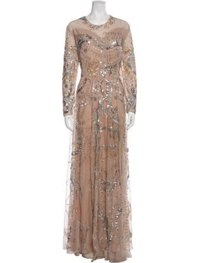 Pre-owned Mac Duggal Printed Long Dress