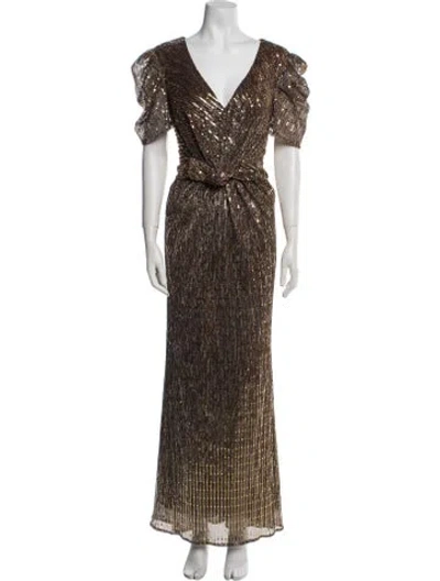 Pre-owned Mac Duggal Printed Long Dress