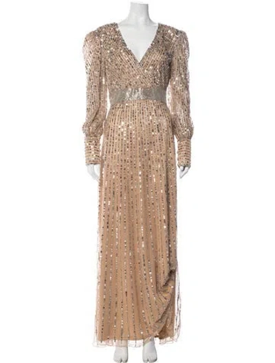 Pre-owned Mac Duggal Printed Long Dress