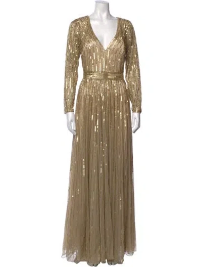 Pre-owned Mac Duggal Printed Long Dress