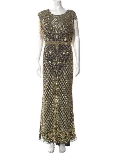 Pre-owned Mac Duggal Printed Long Dress In Multi