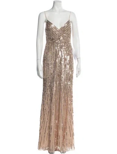 Pre-owned Mac Duggal Printed Long Dress In Multi