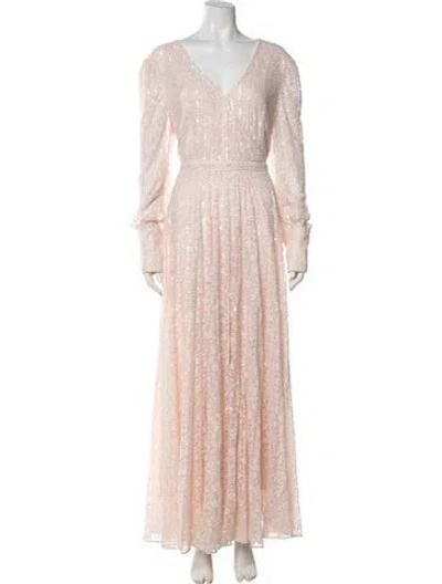 Pre-owned Mac Duggal Printed Long Dress In Pink