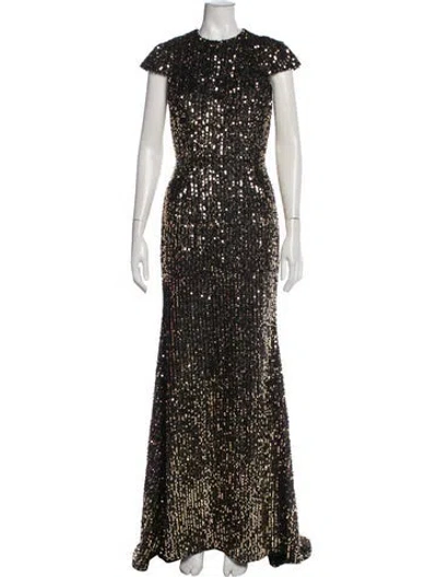 Pre-owned Mac Duggal Printed Long Dress W/ Tags In Multi