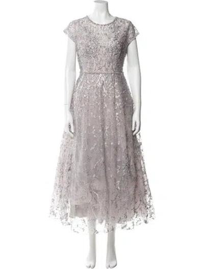 Pre-owned Mac Duggal Printed Long Dress W/ Tags In Neutral