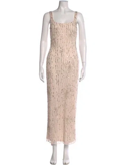 Pre-owned Mac Duggal Printed Long Dress W/ Tags In Pink