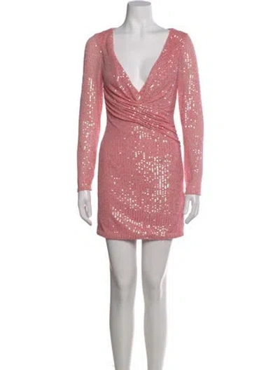 Pre-owned Mac Duggal Printed Mini Dress In Pink