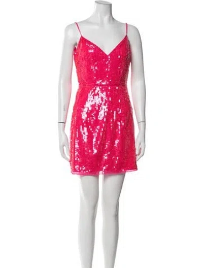 Pre-owned Mac Duggal Printed Mini Dress In Pink